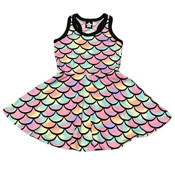 Pixie Lane Mermaid Halter Skater Sleeveless Twirl Dress Pink Blue Purple Size 2T - Picture 1 of 10